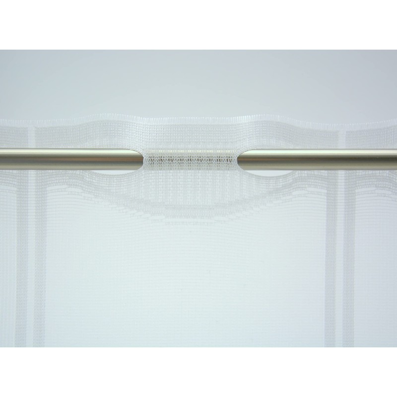 Clever-Kauf-24 Net Curtain Jacquard Flower White Bistro Curtain in 6
