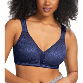 HACI Women's Full Coverage Minimizer Bra Non Padded Wirefree Full Figure Plus Size Bras for Large Bust(36C, Blue)
