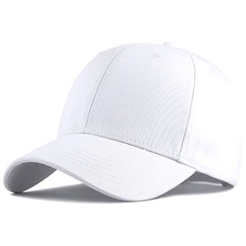 Spargel Large Size Deep Baseball Cap, 100% Cotton, Max 25.6 inches (65 cm), white