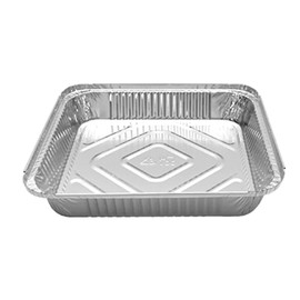 50 Pcs X Large Aluminium Foil Trays 9 x 9 x 1.5” Inch (1500 ML) Container with Lids - Square Tin Foil Recyclable Aluminium Disposable Foil Pan - Ideal for Catering, BBQs Cold Hot and Oily Food Storage
