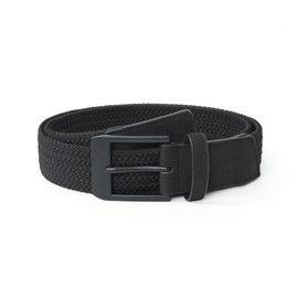 Mile High Life Braided Stretch Golf Belt Pin Oval Solid Color Buckle Leather Loop End Tip Belt For Men/Women/Junior, Black-new, XXX-Large 48"-50" (55" Length)