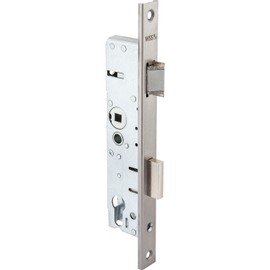 WSS Tubular Frame Lock (Mortice Lock) for the Front Door PZW U-Stulp, with Latch and Latch, Backset 34 mm, Distance 92 mm, Nut 8 mm, Stainless Steel