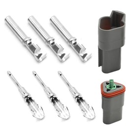 JUUDDENPARTS 3-Pin DT Connector Kit, Auto Waterproof Multi Plug Electrical Wire Connector for Motorcycle, Truck, Car, Boats, Scooter, Caravans (1 Set)