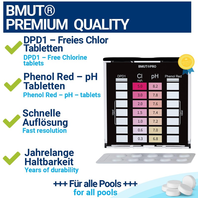 Pool Tester pH and Chlorine 2-in-1 Water Tester Shake Test