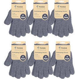 Yiclick 12 guantes exfoliantes pesados, guantes de exfoliante corporal para ducha, baño, exfoliante corporal, exfoliante corporal para baño y ducha, e