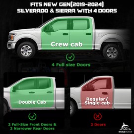 WHALEMOTOR Underseat Storage Compatible with Chevy Silverado/GMC Sierra 1500(2019-2024)&2500 3500 HD(2020-2024) Crew/Double Cab, Upgraded Rear Under Seat Organizer Cargo Box (Exclu. 2019 1500 Ld/Lt)