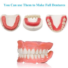 Denture Fake Teeth - Do it Yourself Full or Part Top and Bottom Fake Teeth at Home, Repair Missing Teeth, Improve Smile(Gypsum Model， Gum Material and Fake Teeth)