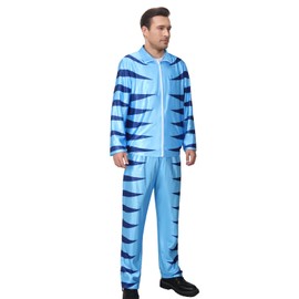 Todollcos Phil Weston Costume Football Coach Blue Tigers Jacket Kick and Scream Tracksuit Soccer Sportswear Training (Medium)