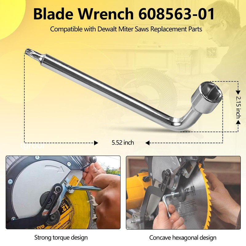 608563-01 Blade Wrench Replacement for Dewalt Miter Saws DWS780 DW706
