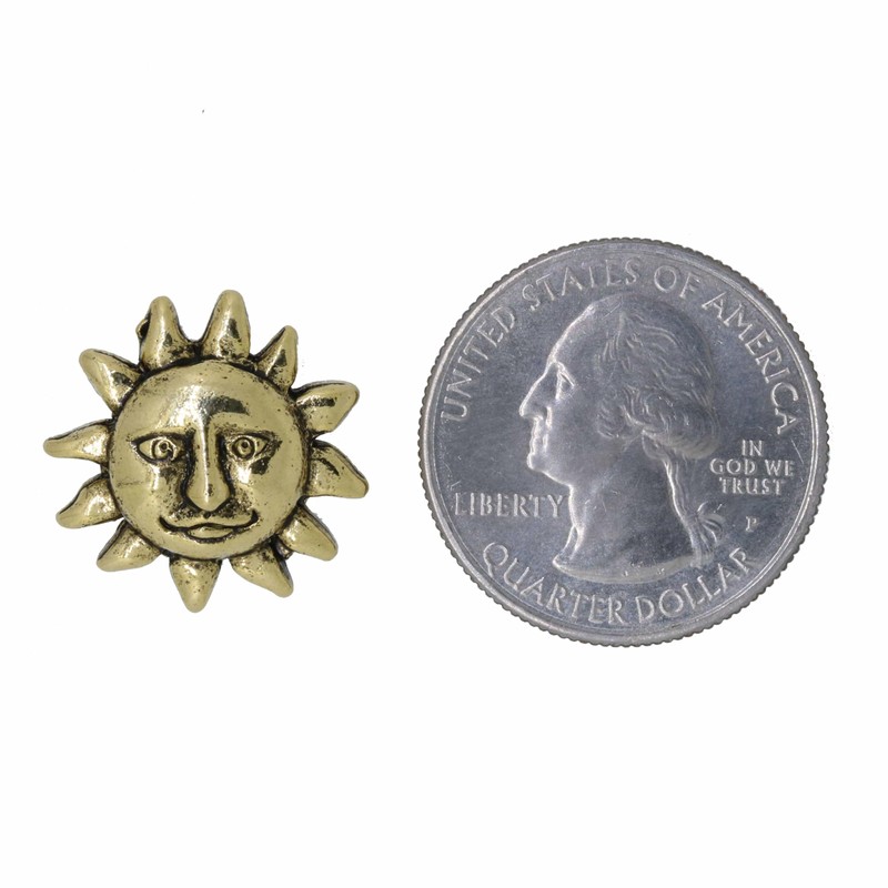 Jim Clift Design Sun Face Gold Lapel Pin - 1