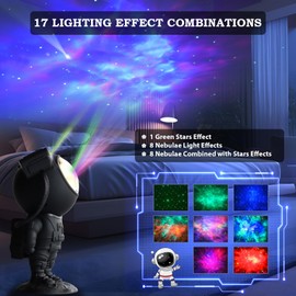 Astronaut Star Galaxy Projector - ASTRAEA Space Starry Night Light Nebula Ceiling Projection Lamp with Timer and Remote for Kids Adults Bedroom, Gaming Room, Room Decor, Christmas Birthday Gift