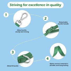 Wisedog 15m Pine Green Training Dog Leash Long Nylon Leash for Small Medium and Large Dogs for Walking,Training and Running