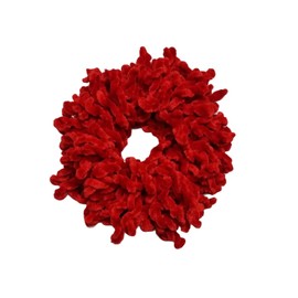 Volumising Velvet Scrunchie Plain Big Hair Tie Bun Clip Hijab Volumizer Scarf (Red)