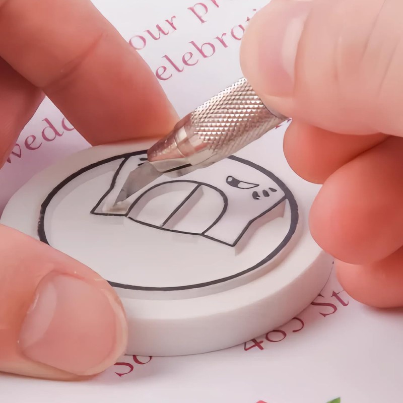 Blank Rectangular Rubber Stamp Carving Blocks for Stamping,Scrapbooking,Crafting,4x4x0.8 cm,White