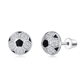 Plikin Soccer Football Earrings Sport Stud Earrings for Women Sports Lovers Jewelry Gifts