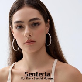 Large Sterling Silver Hoop Earrings for Women Silver Hoop Earrings Big Silver Hoop Earrings 50MM