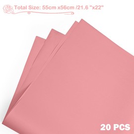 YOLUFER 20 Sheets Flower Wrapping Paper,Waterproof Floral Bouquet Wrapping Paper,Florist Supplies Packaging Paper for Bouquet DIY Crafts（22.8x22.8 Inch）(Pink), Inches