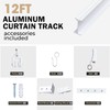 DOEIEZ Aluminum Ceiling Curtain Track Set with Hooks Ceiling Mount