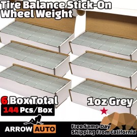 Arrow 6x 1oz Grey Wheel Weight Adhesive Tape Stick-On Tire Balancer LEAD FREE 864pcs