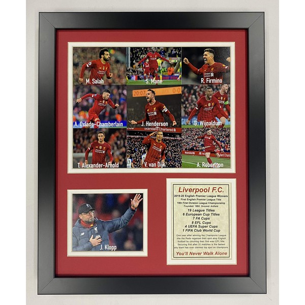 Legends Never Die "Liverpool FC | 2019-2020 English Premier League EPL Champs | 12x15 Framed Double Matted Photos (Collage 12""x15"")"