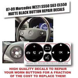Unbranded 07-09 Mercedes W221 S550 S63 CL550 Steering Wheel Control Button Repair Decals