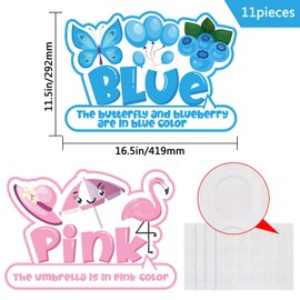 11 Pieces Color Cutouts Color Poster Fruit Animal Vegetable Word Color Bulletin Board Set with 100 Pieces Adhesive Glue Point Dots for Toddler Kid Learning Color Classroom Decoration, 16.5 x 11.5 Inch