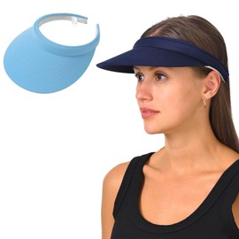 ZYWQ Sun Visor Hat Sports, Sun Visor Hats Women Men Clip On Wide Brim Visors Hat Outdoor Sports Golf Beach Travel Tennis Caps(Blue)