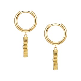 Glanzstücke München Women's Creole Earrings 925 Sterling Silver with Mother of Pearl / Zirconia, Cubic Zirconia