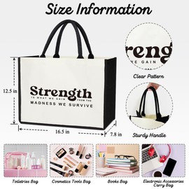 Minimalism Tote Bag Canvas Beach Bag, Birthday Gifts Inspirational Gifts for Women Teen Mom Wife, Canvas Tote Bag for Women Beach Tote Shopping Bags Shoulder Bag Reusable Grocery Bags Book Tote/HB27