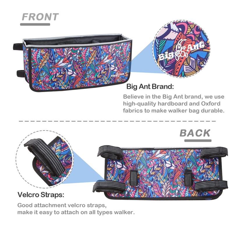 Big Ant Walker Basket, Walker Storage Bag with Two Split