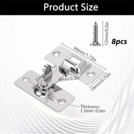 Stainless Steel Right Angle 90 Degree Door Buckle,Mini Size Door Lock,Outward Opening Door Security Lock,Protect Privacy - Security Door Latch,Heavy Duty Security Screen Door Latch (2, Sliver)