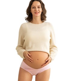 Angelhood 6 Pack Womens Cotton Maternity Underwear,Healthy Maternity Pregnancy Panties Postpartum Mother Under Bump Underwear Large