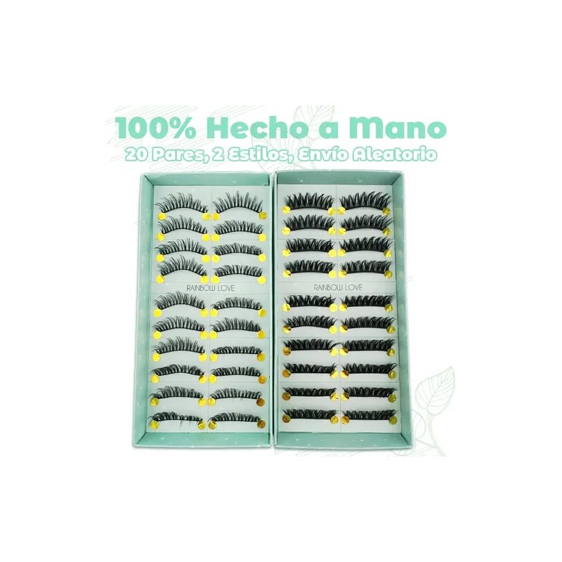 de Pestañas Postizas de Mink Sintético, 20 Pares Naturales para
