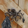 ChasBete Octopus Coat Hooks for Wall, Rustic Cast Iron Key