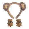 1 Bear Ear Headband, 1 Pair Bear Hairpins, Plush Headwear,