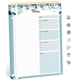 To Do List Pad - To Do List Notebook for Work with 52 Sheets, Undated Daily Planner Perfect for Daily Tasks and Goal Setting, To Do List Notepad Suitable for Office, Home and School - Blue Breeze