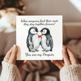 Red Ocean You Are My Penguin Card For Valentines Day Anniversary Greetings Card With Envelope Card For Boyfriend Girlfriend Husband Wife Novelty Card For Him Her Valentines Day Cards Anniversary Cards