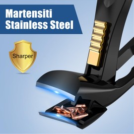 SHINLEA Nail Clippers for Seniors Thick Toenail, Professional Fingernail Toenail Clippers with Catcher, Sharp Wide Opening and Long Handle Nail Cutter for Men Women, Black