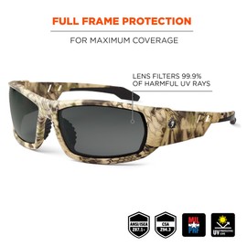 Ergodyne Skullerz Odin Safety Sunglasses - Kryptek Highlander Frame, Smoke Lens