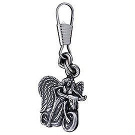 Hot Leathers Angel On Bike Zipper Pull (Silver, 2" x 1")