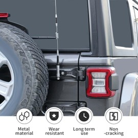 Linskip Metal Tailgate CB Antenna Mount Compatible with Jeep Wrangler 2018-2024, CB Antenna Mount for Jeep Wrangler Exterior Accessories