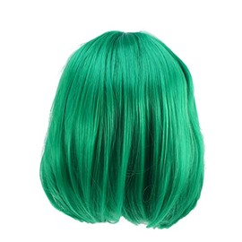 FOMIYES Peluca Bob Verde Corta con Volumen Natural, Liso y Lista para Usar