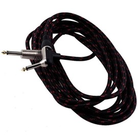 RockCable RCL 30253 TC Instrument Cable (braided) straight - w/right angle 10ft, black