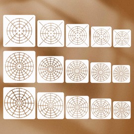 Mandala Dot Painting Stencils – 15pcs Reusable Templates (8/12/16 Segment, 3–8 Inches) for Rock Wood Canvas DIY Art & Crafts