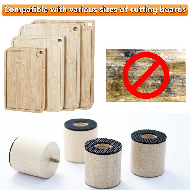 ANFU Cutting Board Feet, Cutting Board Legs Risers, Self Adhesive