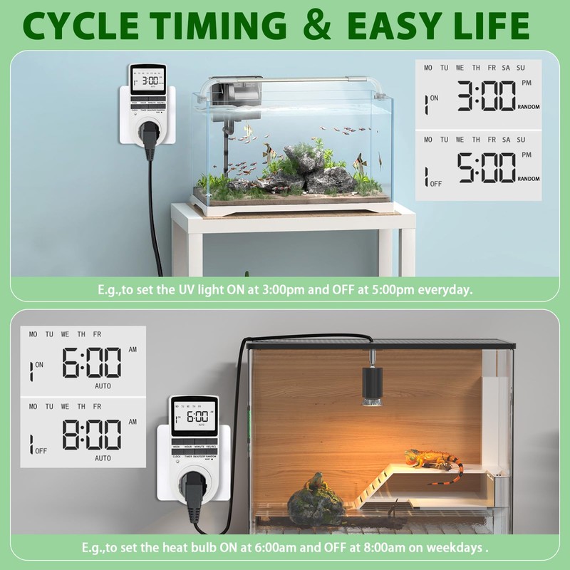 Lamptobe Power Timer, 7-Day Programmable Electrical Outlet Power Switch 240V,