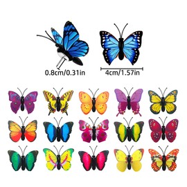 TEAONE Butterfly Push Pins, 30 Pcs Mixed Color Butterfly Thumb Tacks for Cork Board, Photos Wall, Maps, Bulletin Board