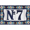 Blue Floral Ceramic Numbers & Letters Tiles 7.5 x 2