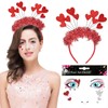 TAXTYHRE Heart Headband, Heart Headband Red, Hearts Face Sticker, Valentine's
