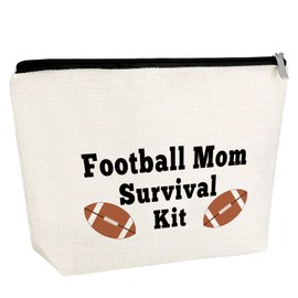 Football Mom Gift Football Lover Football Coach Football Makeup Bag for Women Appreciation Gift for Football Team Leader Gift Football Mom Football Game Day Gift Team Leaders Gift Zipper Travel Pouch